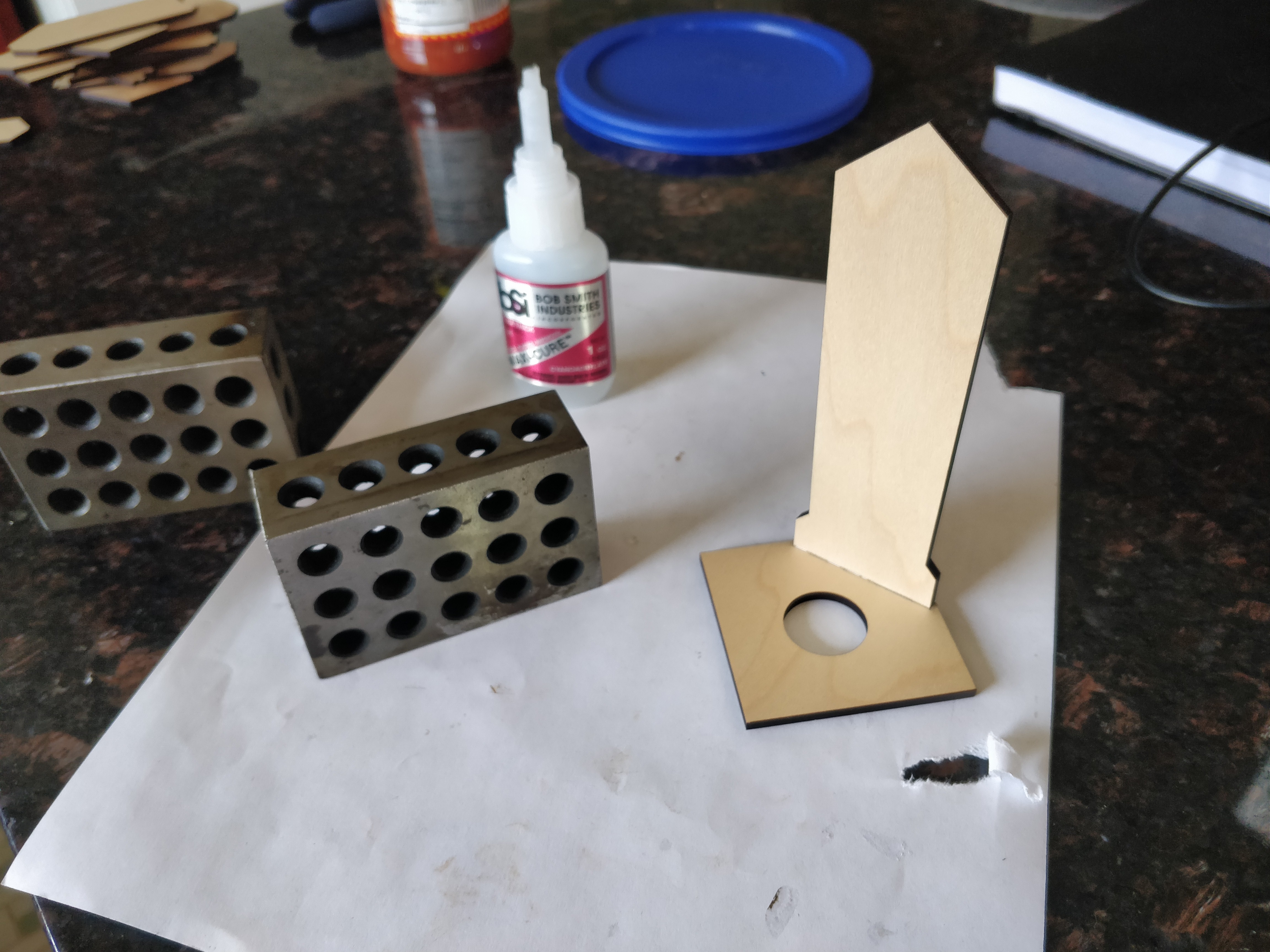 A finished shelf holder