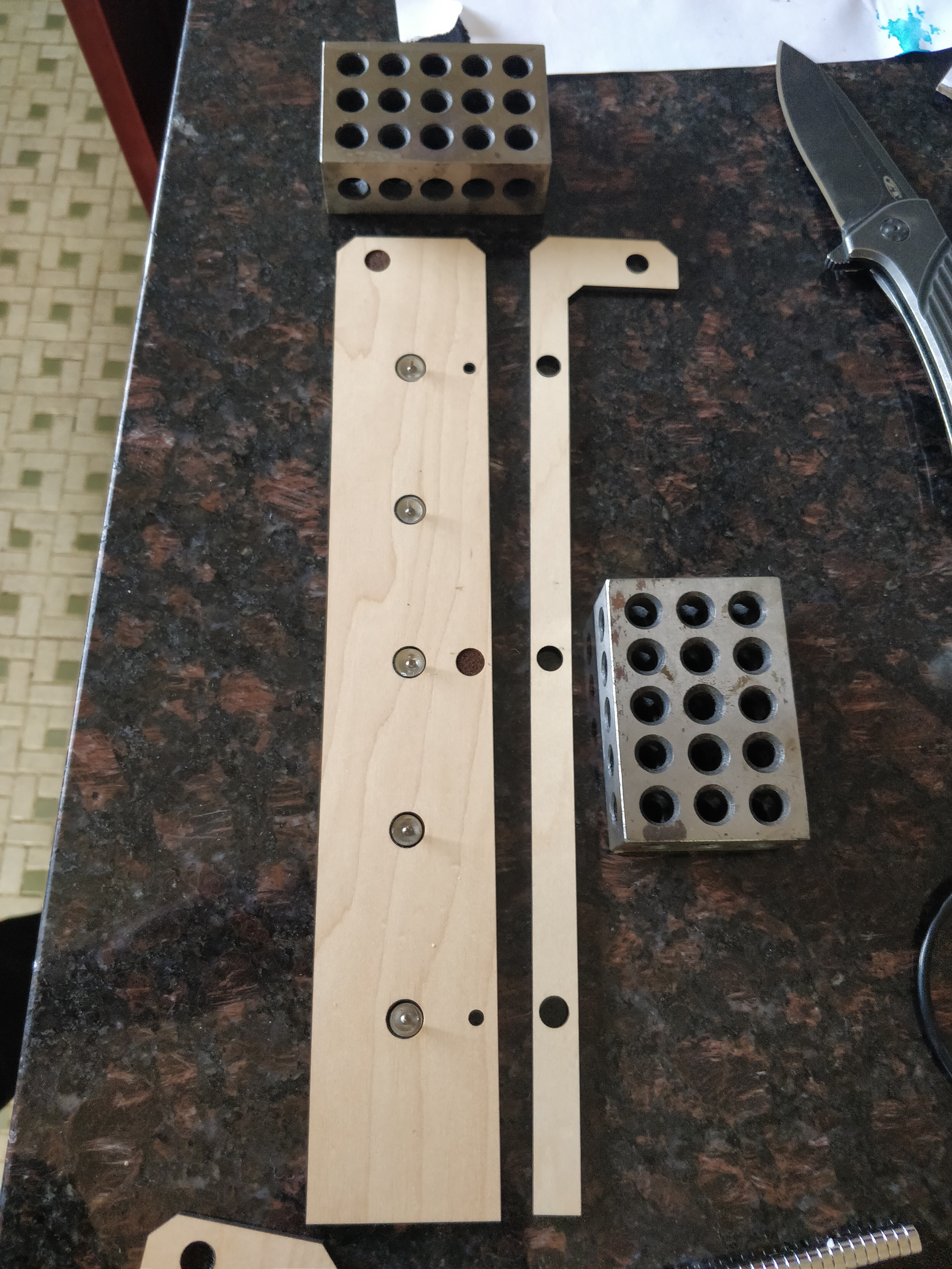 Glueing the bracket spacer in place