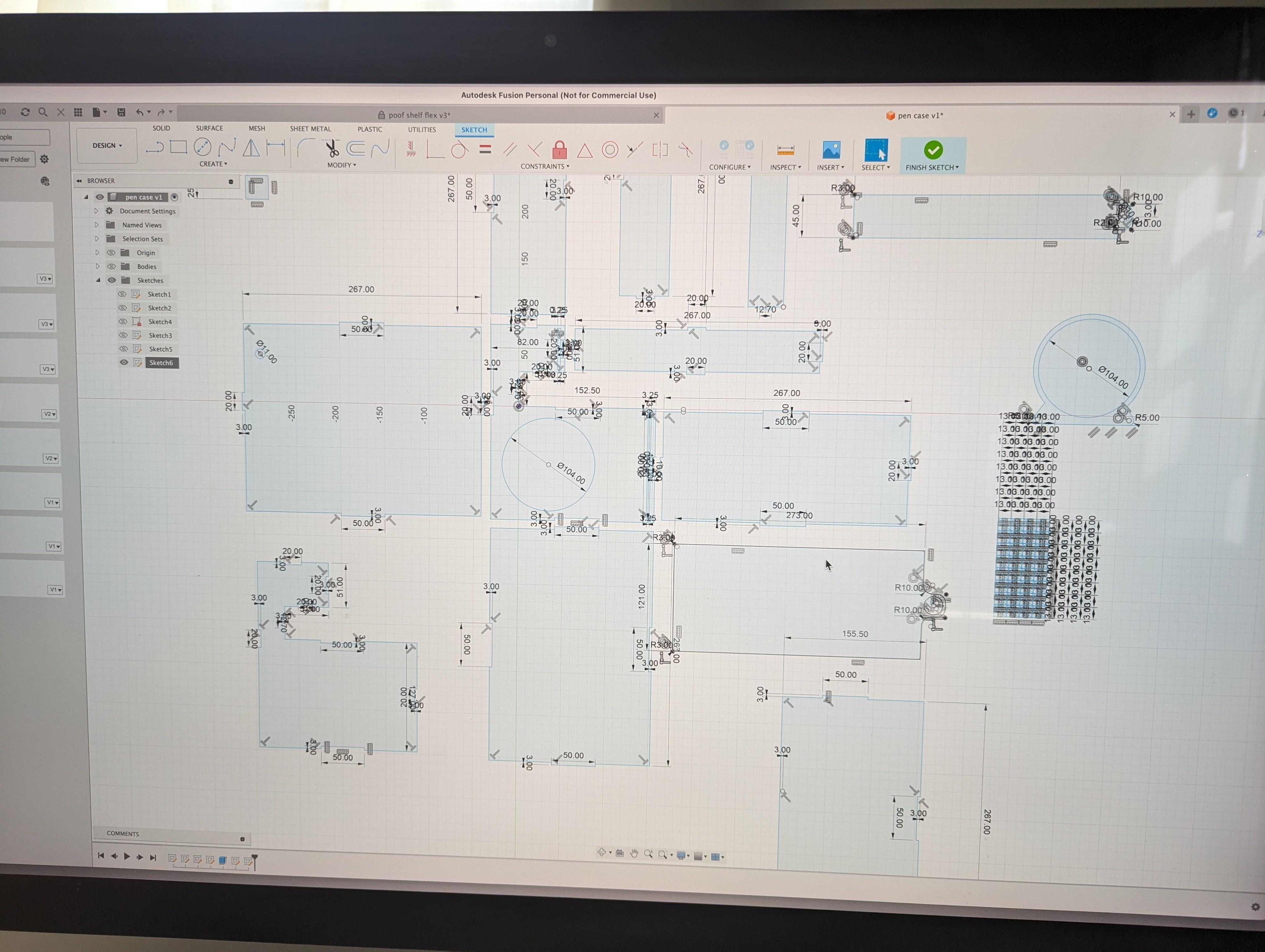 Fusion 360 sketching the pieces