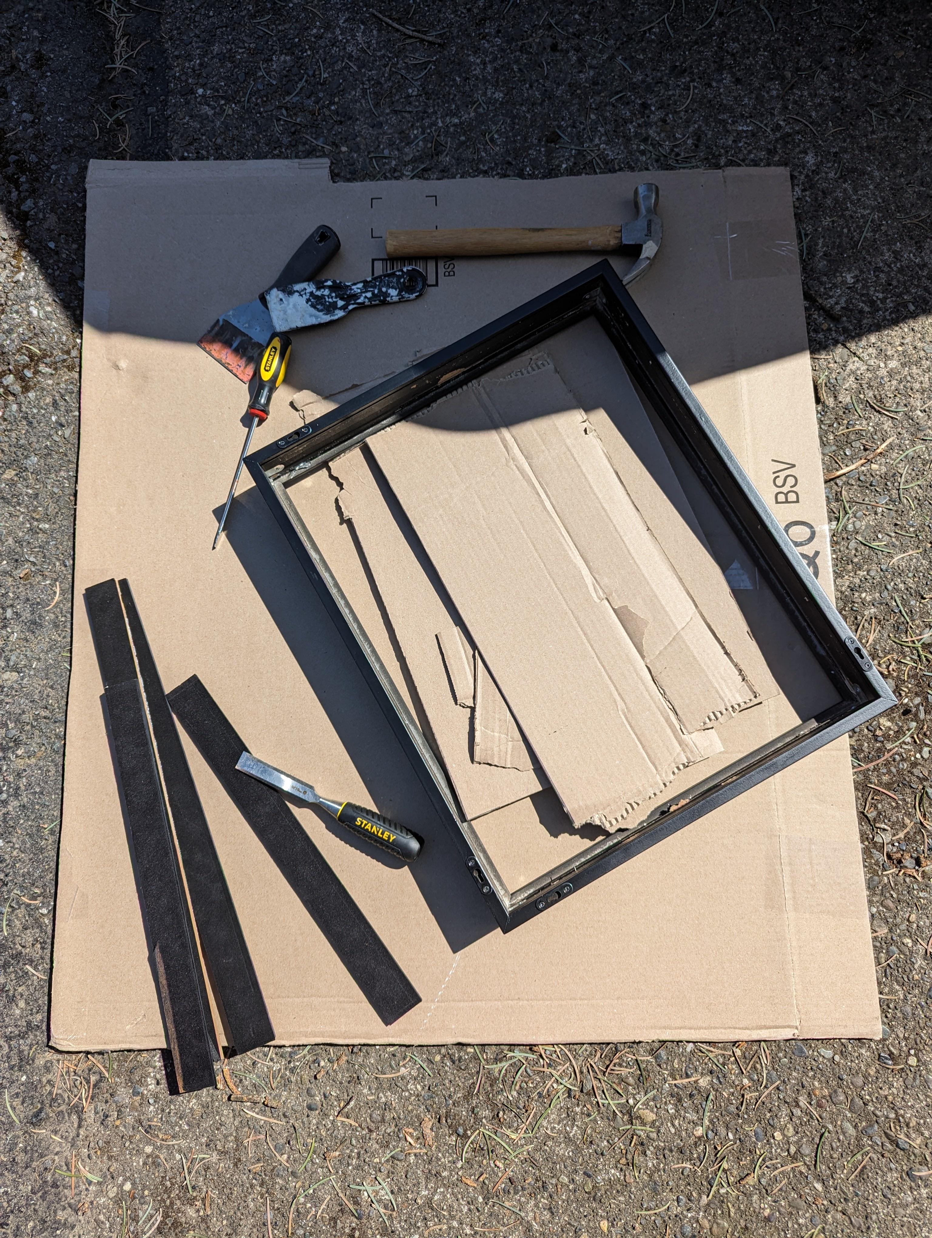 Disassembly to remove glass