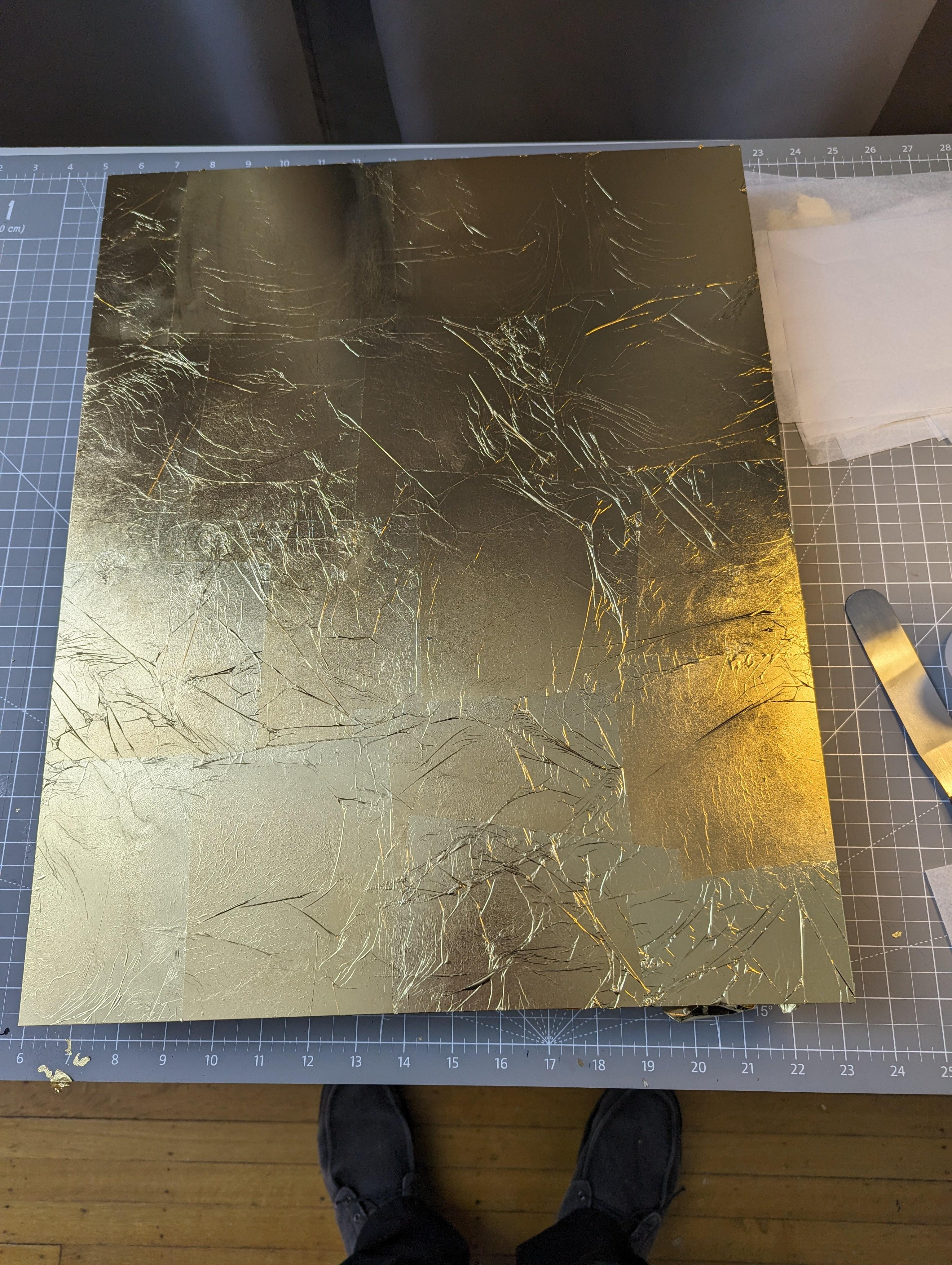 Gold leaf is down