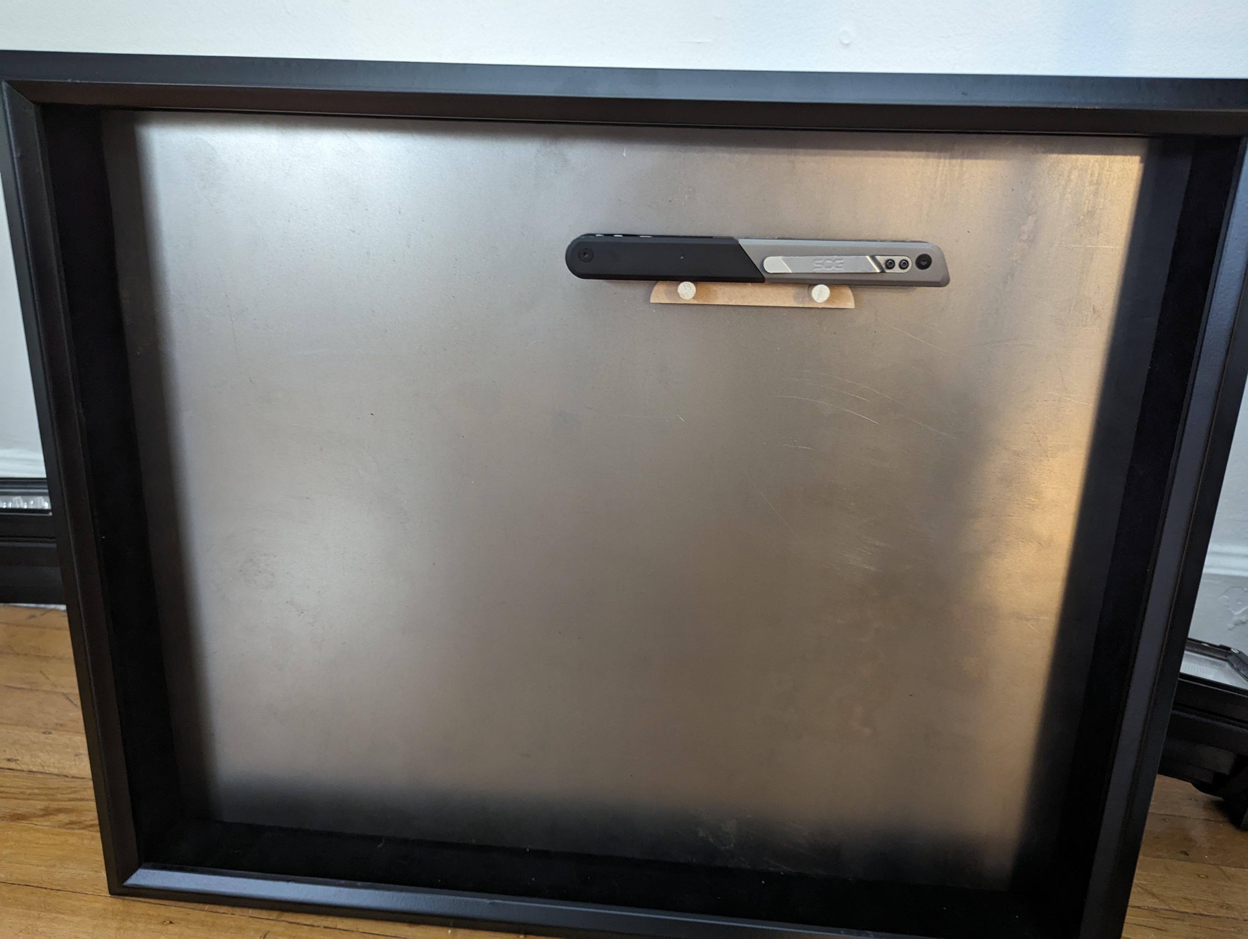 First test with the metal sheet, 20 gauge cold rolled steel