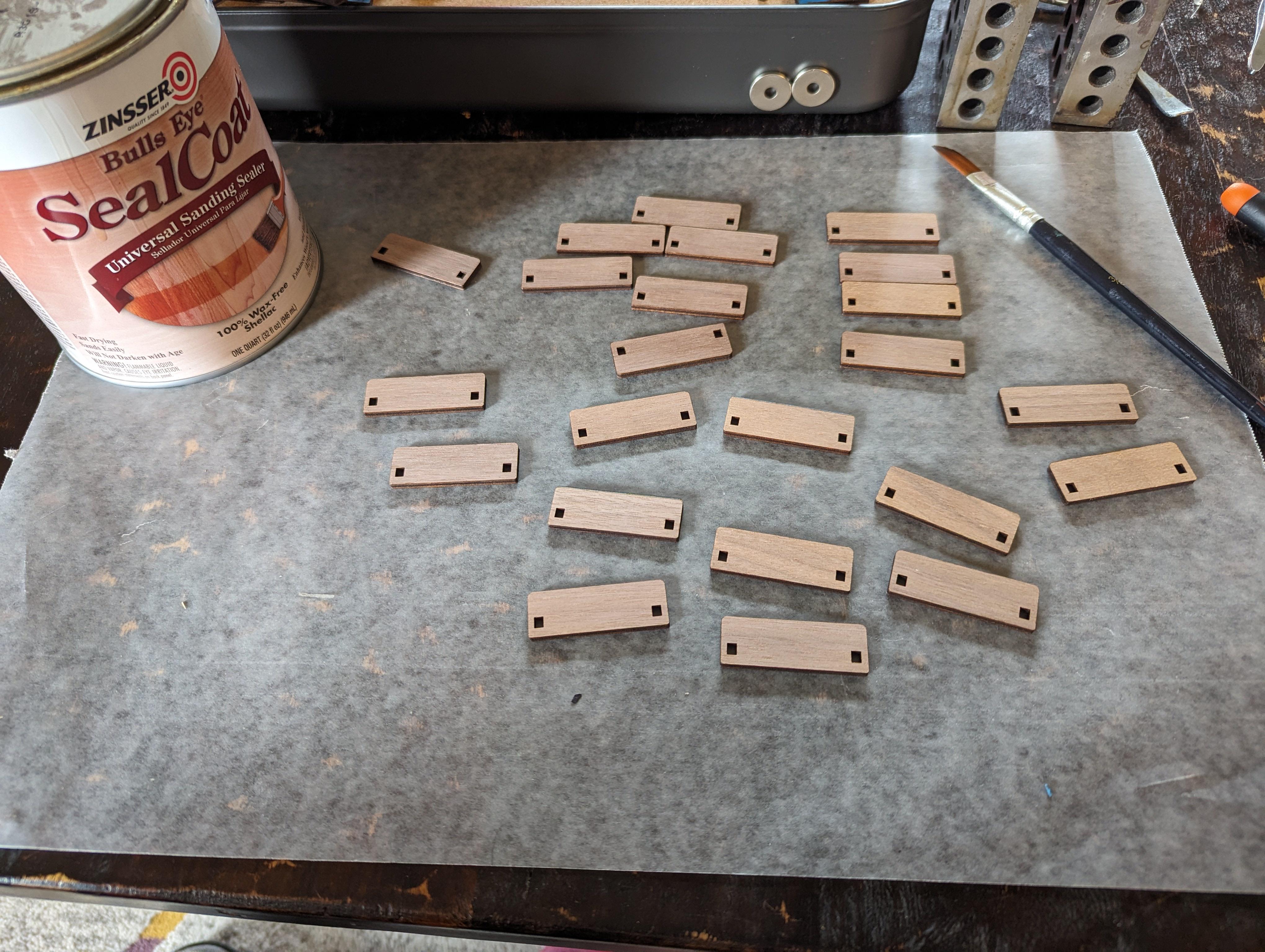 Readying for shellac to protect the Walnut ply